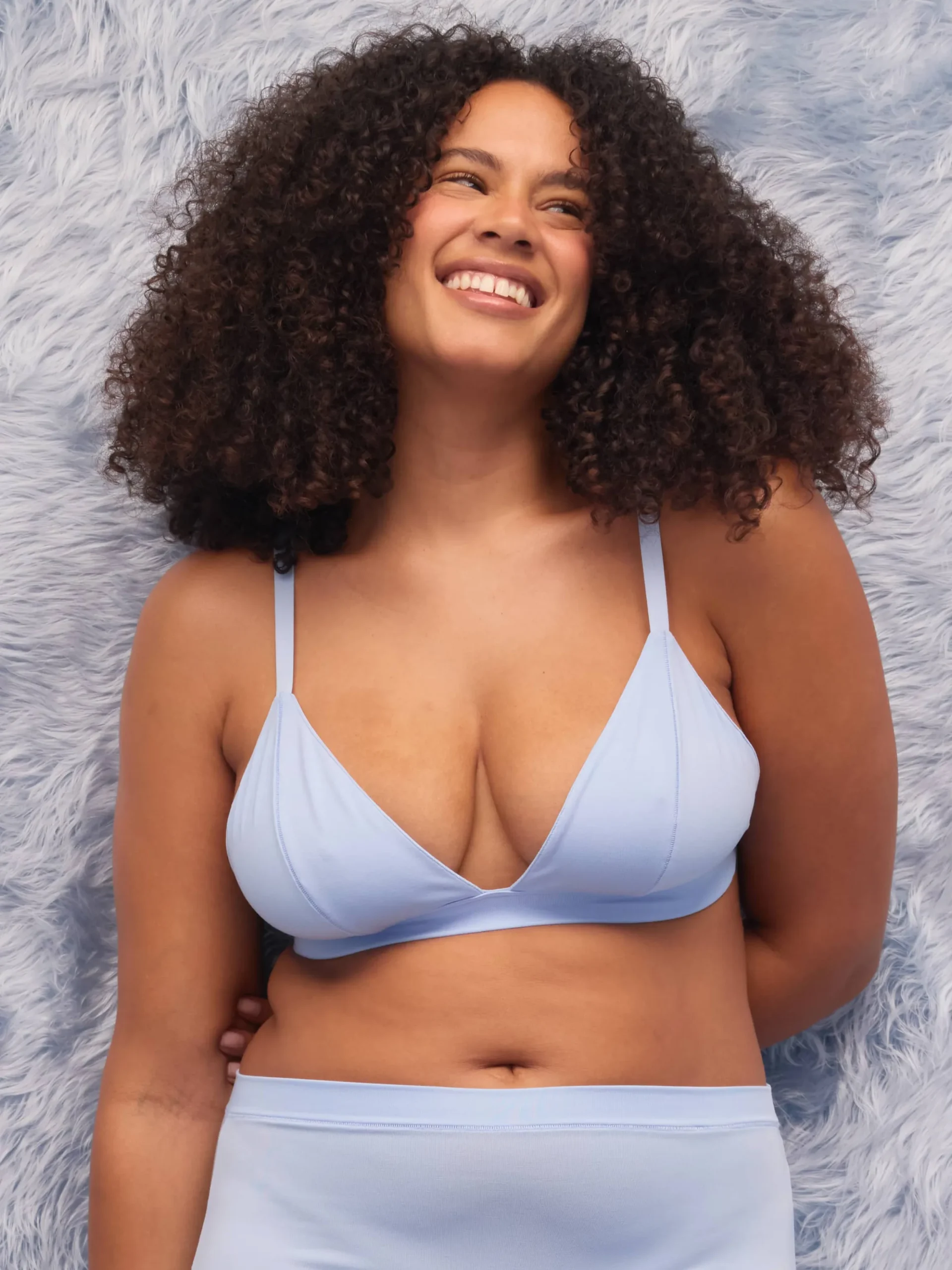 Go Close Triangle Bralette Blue