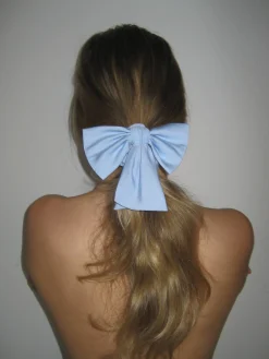 Go Slow Bow Scrunchie Blue
