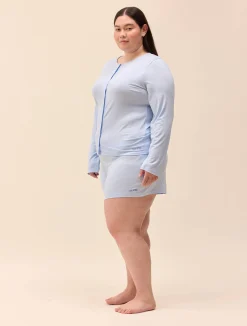 Go Slow Buttoned Top Blue