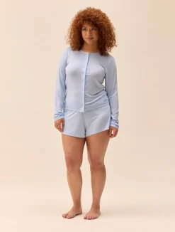 Go Slow Buttoned Top Blue
