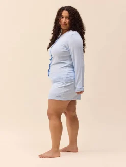 Go Slow Buttoned Top Blue