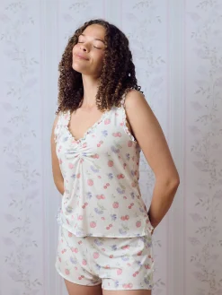 Go Slow Frill Shorts Summer Berries