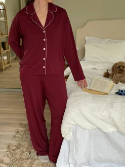 Go Slow PJ Shirt Burgundy
