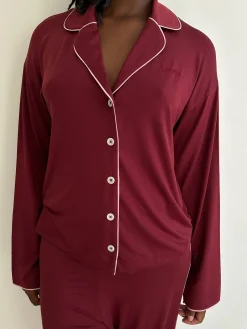 Go Slow PJ Shirt Burgundy