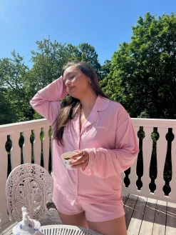 Go Slow PJ Shirt Pink/White