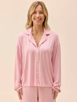 Go Slow PJ Shirt Pink/White