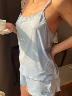 Go Slow Strap Top Blue