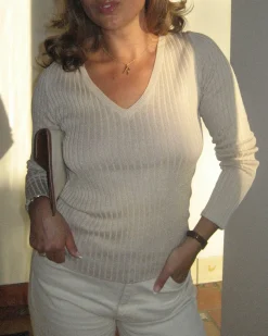 Knitted Long Sleeve Top Taupe