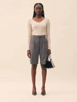 Knitted Long Sleeve Top Taupe