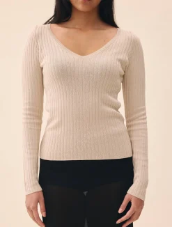 Knitted Long Sleeve Top Taupe