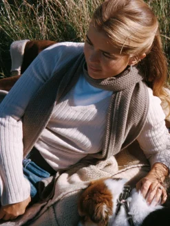 Knitted Long Sleeve Top Taupe
