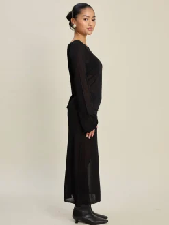 Knitted Midi Skirt Black