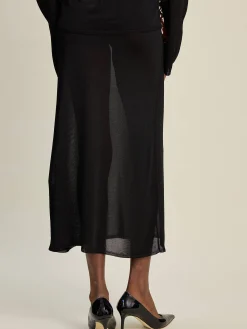 Knitted Midi Skirt Black