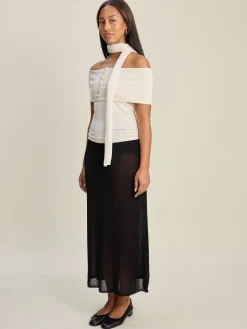 Knitted Midi Skirt Black