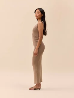 Knitted Tank Dress Taupe