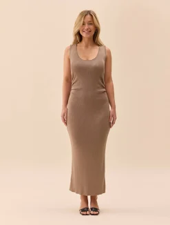 Knitted Tank Dress Taupe