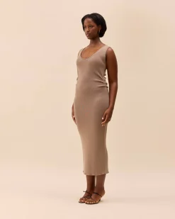 Knitted Tank Dress Taupe