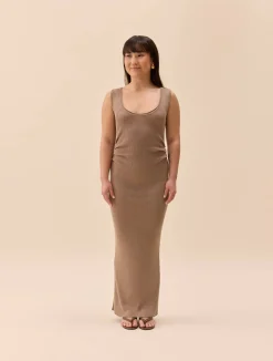 Knitted Tank Dress Taupe