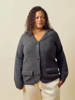 Knitted Wool Jacket Charcoal