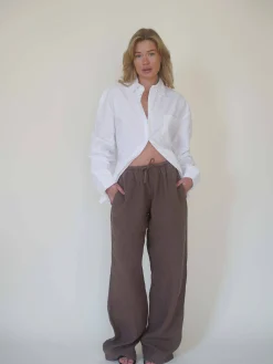 Linen Pants Brown