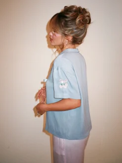 Loves Me Knot Top Dove Blue