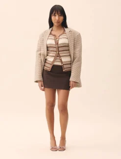 Moleskin Mini Skirt Brown