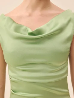 Occasion Satin Dress Pistachio