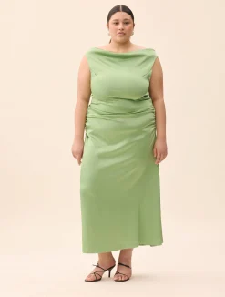 Occasion Satin Dress Pistachio