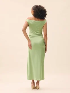 Occasion Satin Dress Pistachio