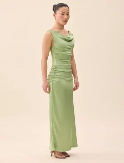 Occasion Satin Dress Pistachio