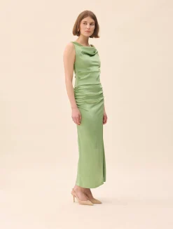 Occasion Satin Dress Pistachio