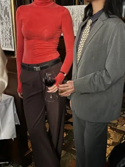 Occasion Turtleneck Top Red