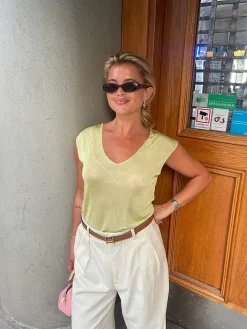 Peridot V-neck Top Green
