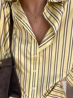 Poplin Classic Shirt Honey Stripe