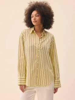 Poplin Classic Shirt Honey Stripe