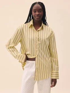 Poplin Classic Shirt Honey Stripe