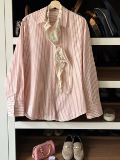 Poplin Classic Shirt Pink Stripe