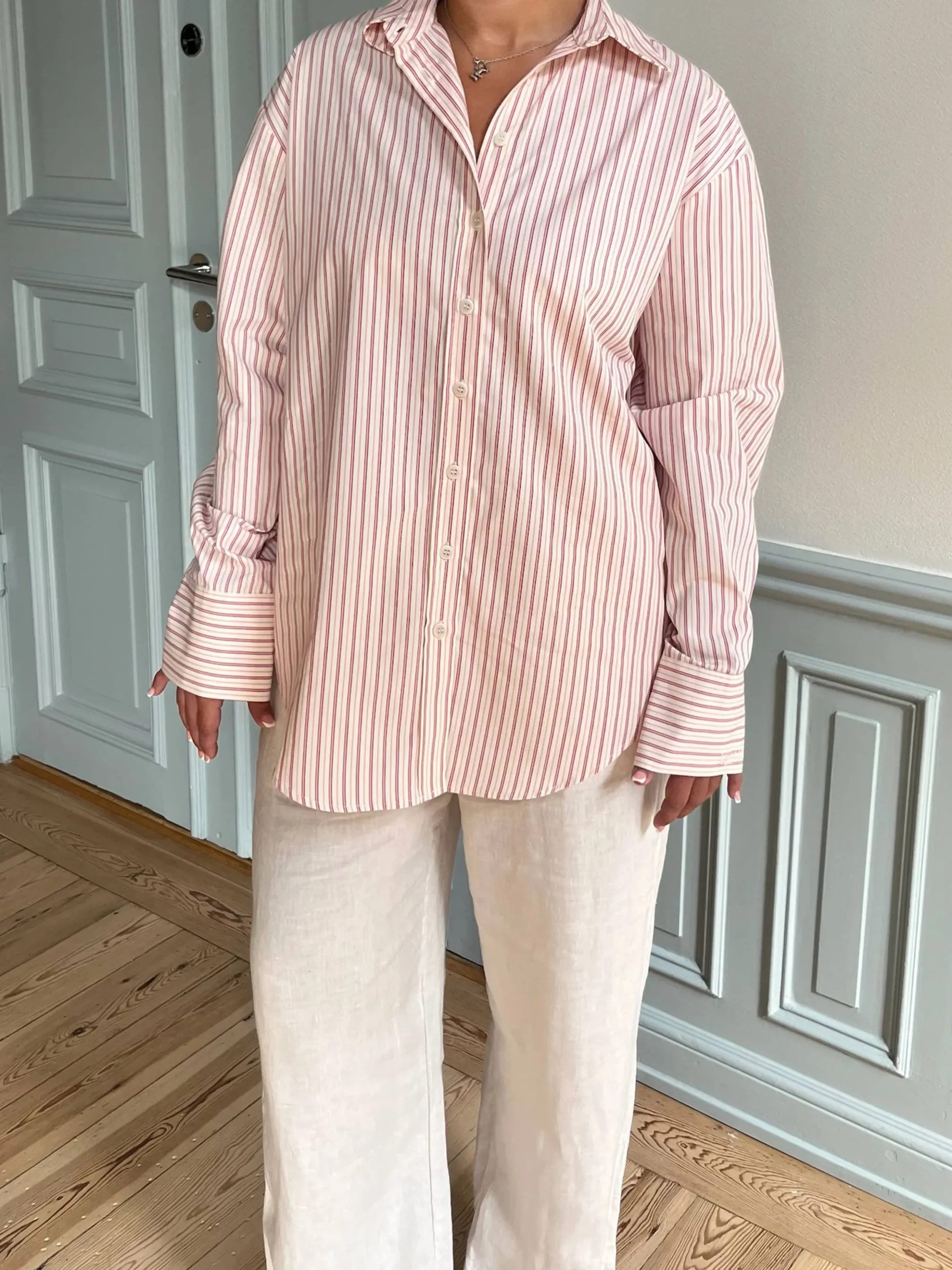 Poplin Classic Shirt Pink Stripe