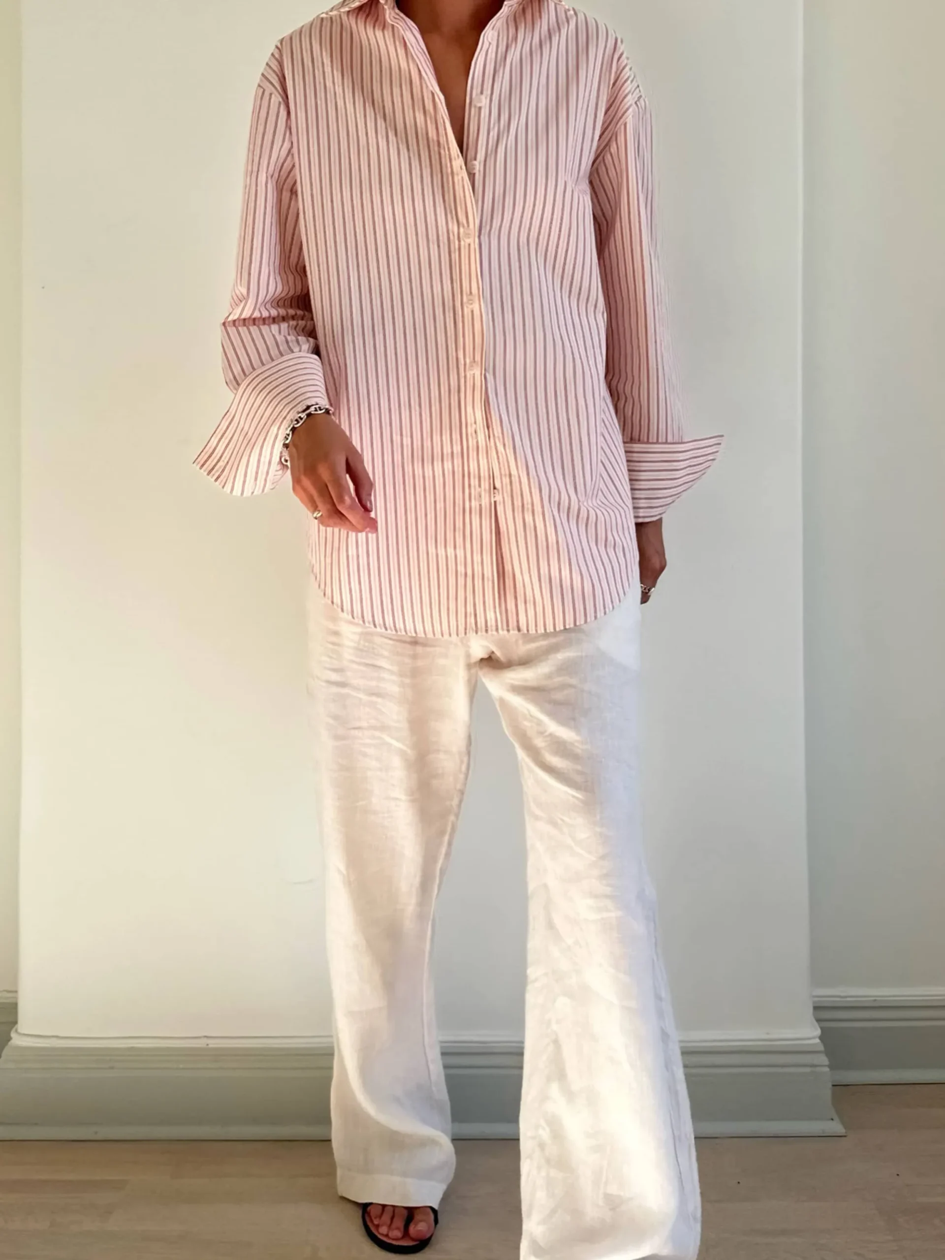 Poplin Classic Shirt Pink Stripe
