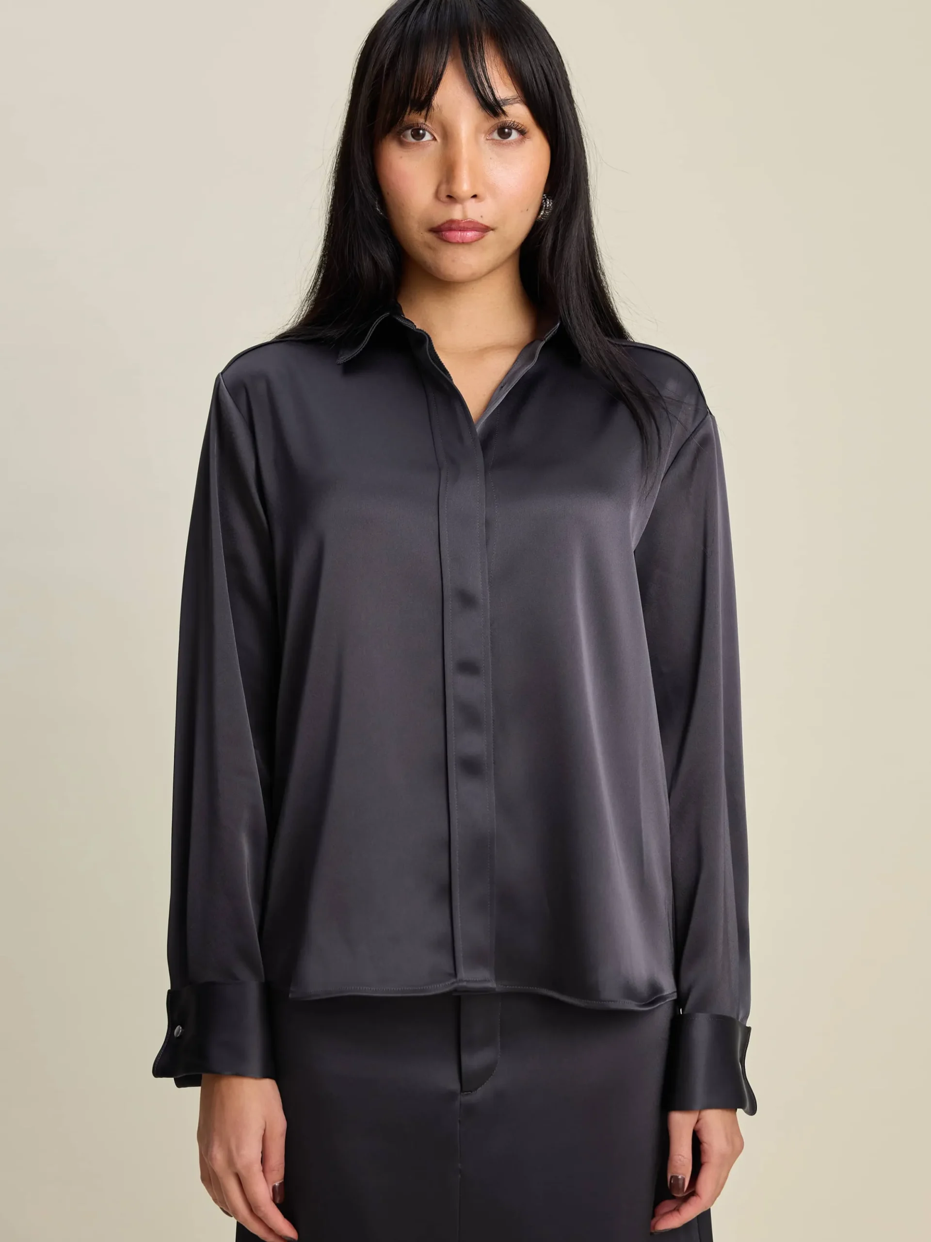 Satin Shirt Anthracite