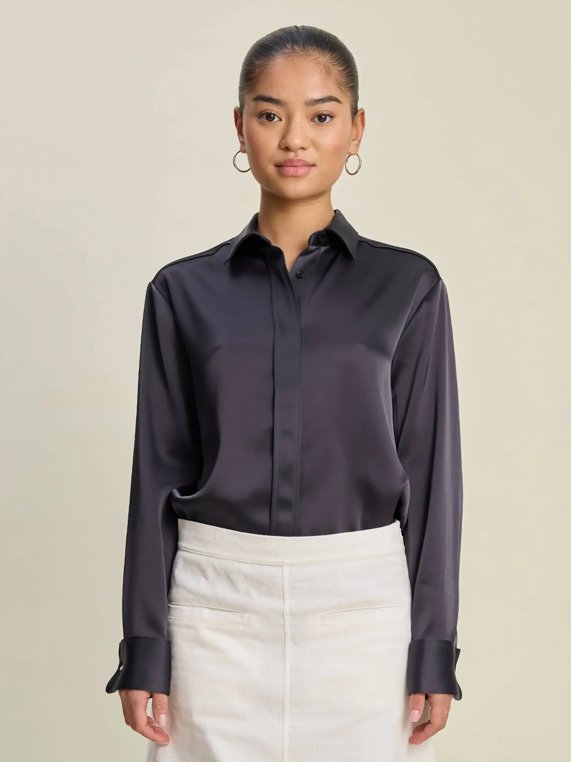 Satin Shirt Anthracite