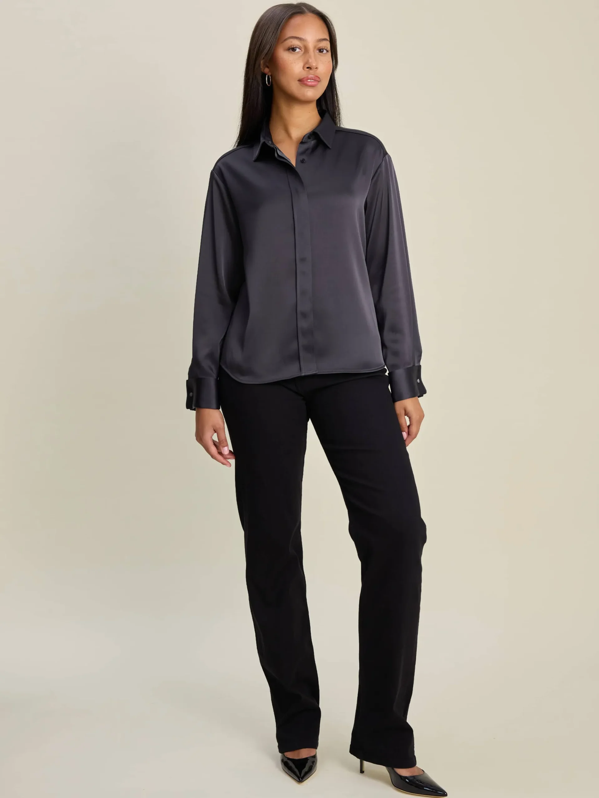 Satin Shirt Anthracite