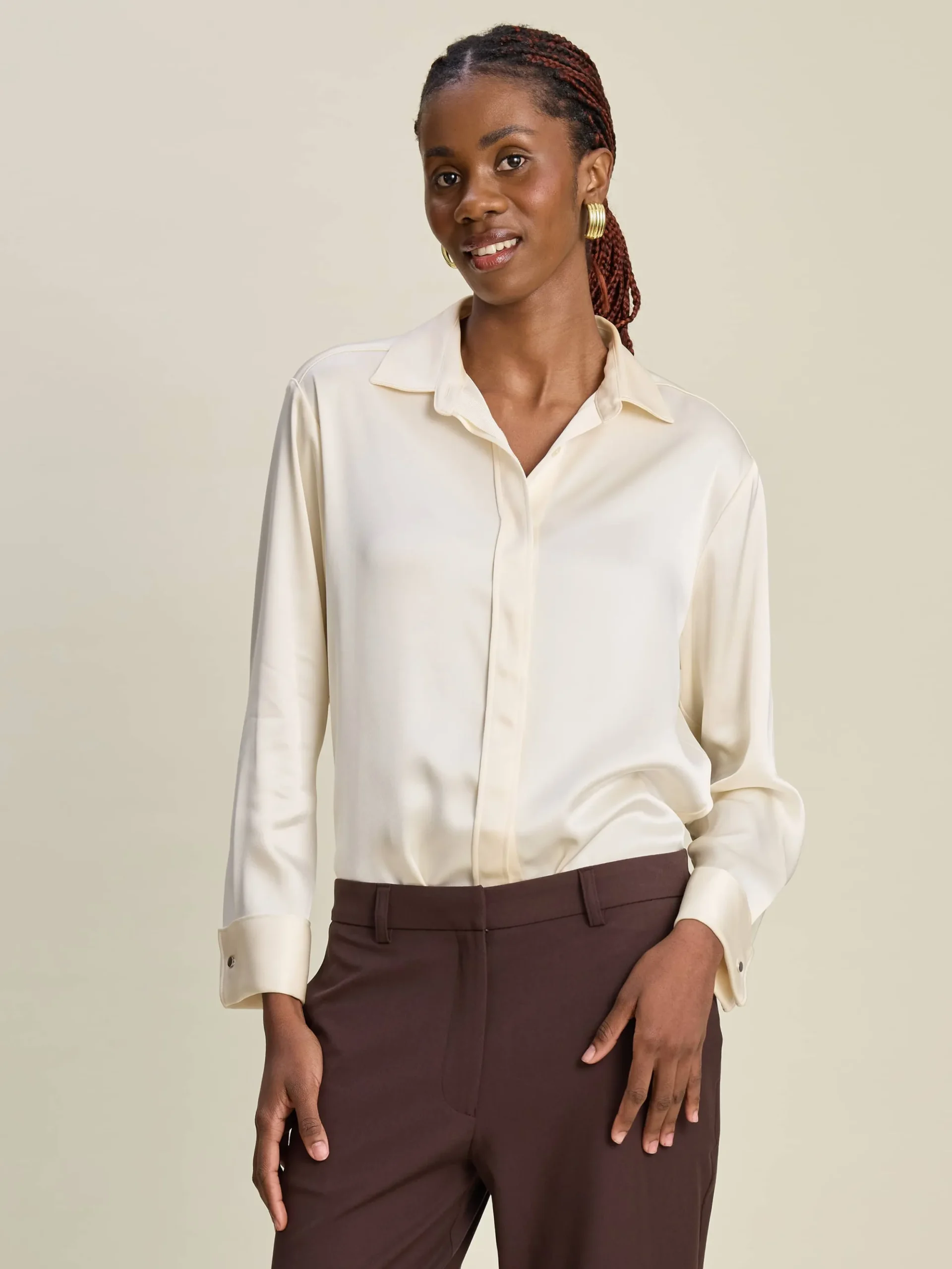 Satin Shirt Ivory