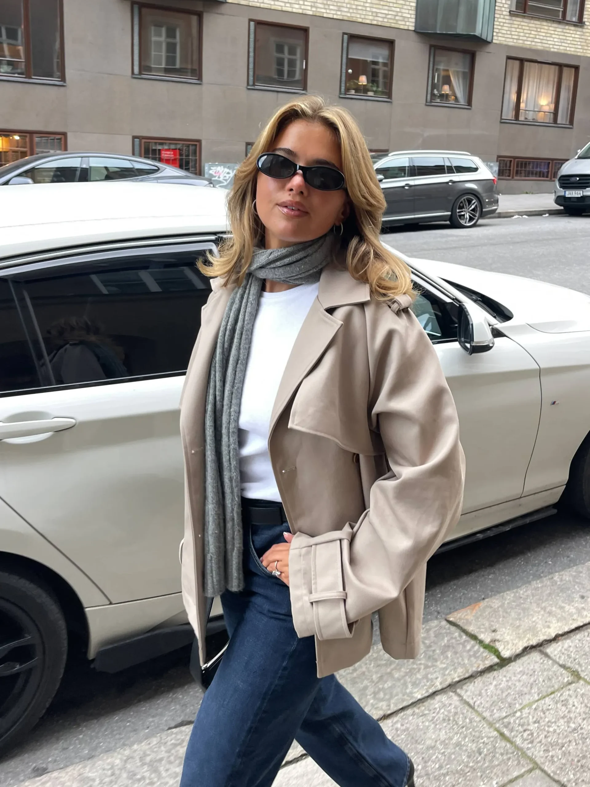 Short Trench Coat Sand