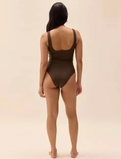 Square Neck Swimsuit Cocoa