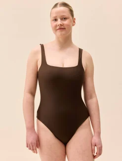 Square Neck Swimsuit Cocoa