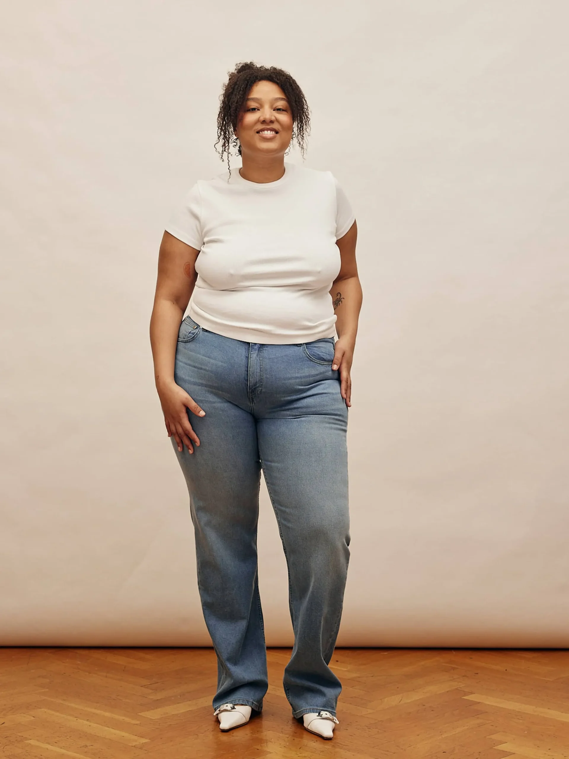 Straight Jeans Mid Blue - Tall