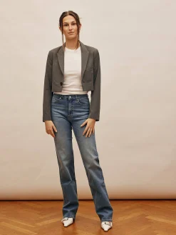Straight Jeans Mid Blue - Tall