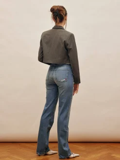 Straight Jeans Mid Blue - Tall