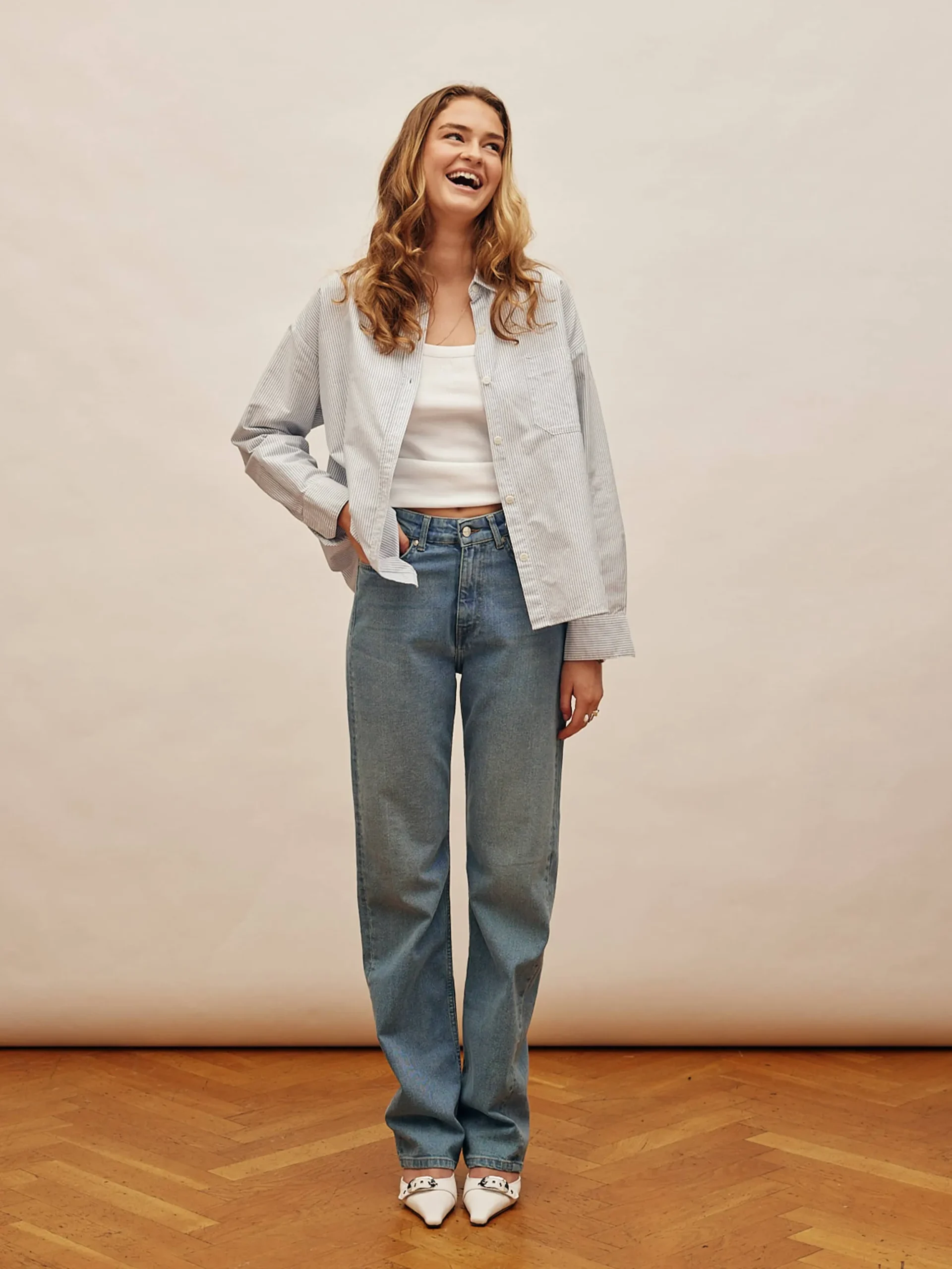 Straight Jeans Mid Blue - Tall